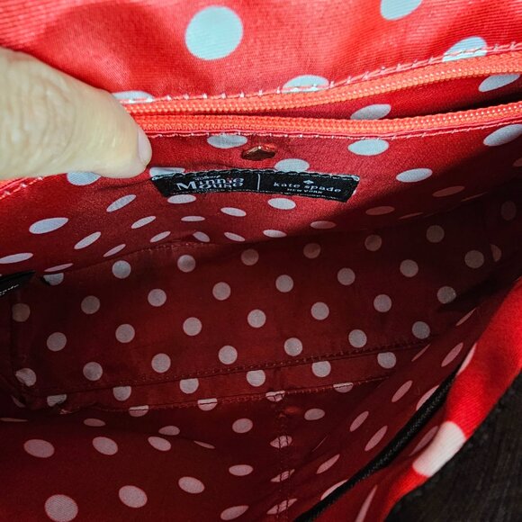 Kate Spade x Minnie Mouse Neema Backpack Black Leather Bag Red Polka Dot Bow main image 10